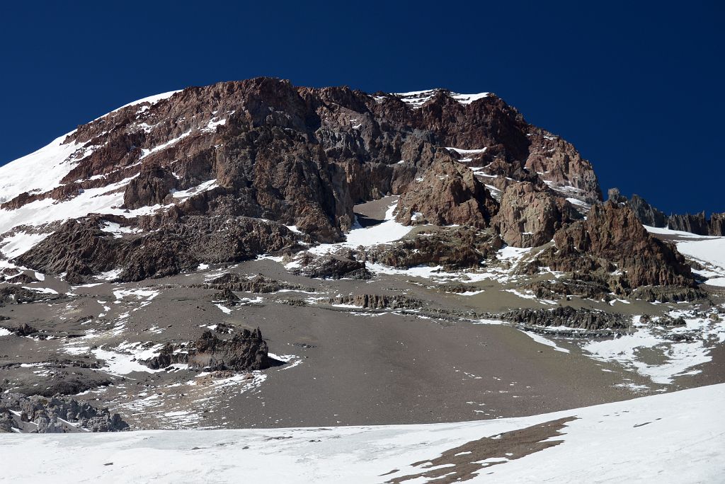 36 Aconcagua North Face Close Up Morning From Aconcagua Camp 2 5482m